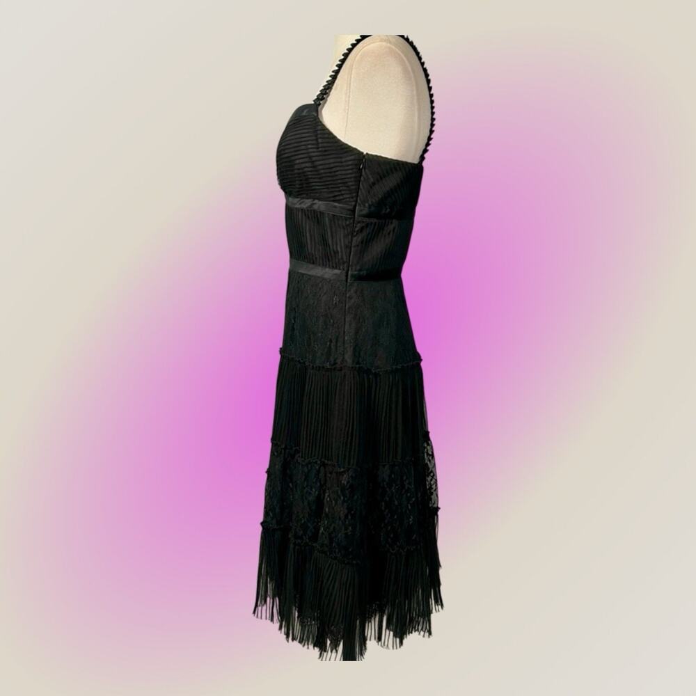 Antonio Melani Black Vintage 40s Look Old Hollywood Lace Cocktail Dress 10 L NEW - Picture 6 of 14